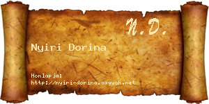 Nyiri Dorina névjegykártya
